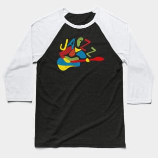 Abstract Style Jazz Guitarist Baseball T-Shirt